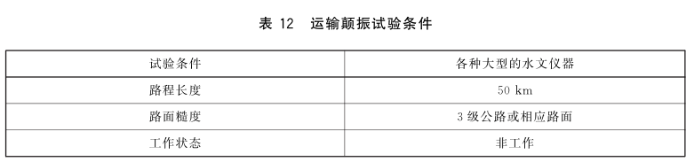 水文仪器运输颠振试验方法